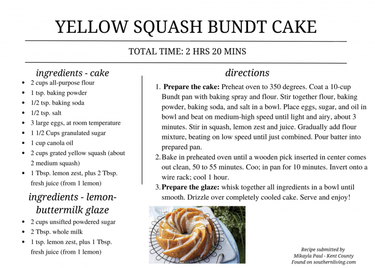Yellow Squash Bundt Cake